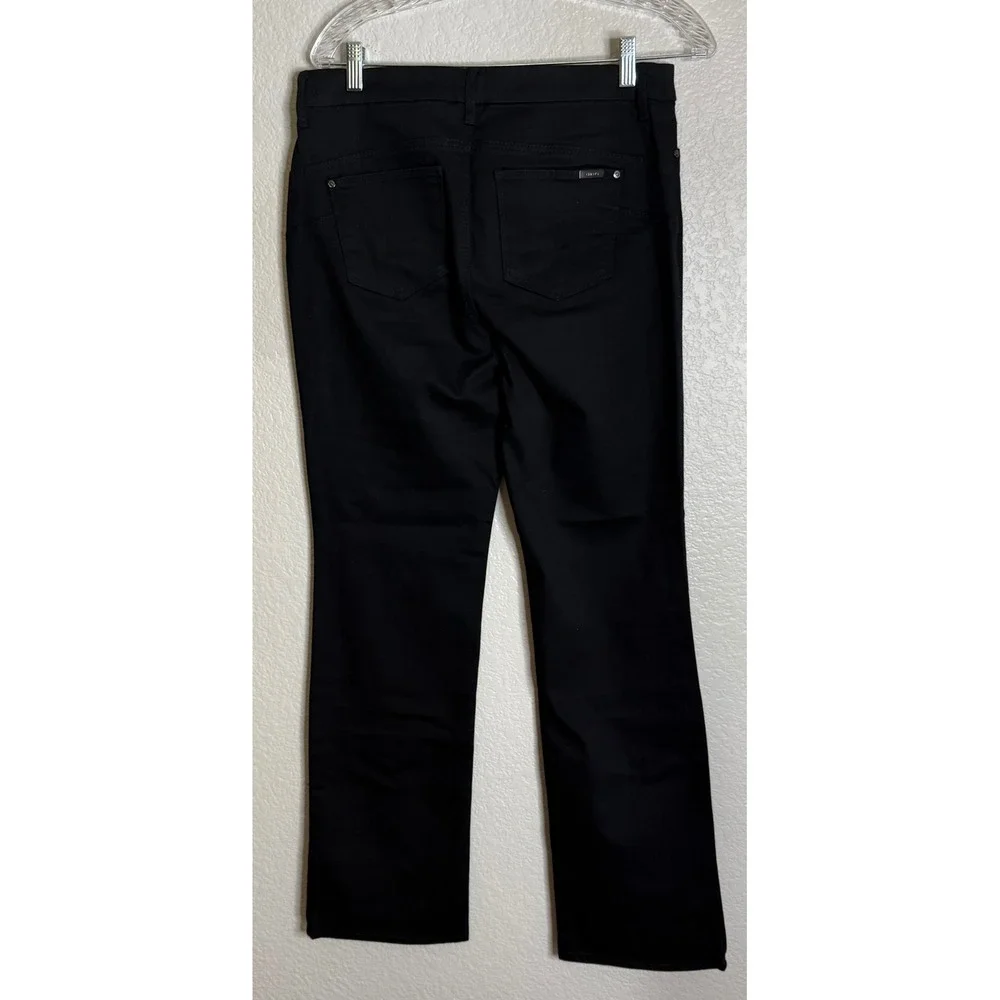 Chicos 0 US 4 Regular Straight Leg Pants Black SO Lifting Mid Rise Stretch Denim